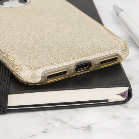 LoveCases iPhone X Gel Case - Gold Glitter