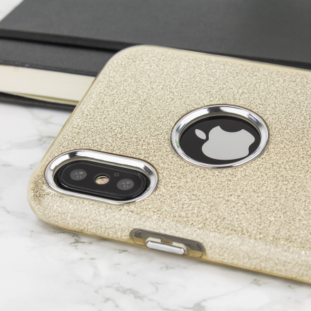 LoveCases iPhone X Gel Case - Gold Glitter