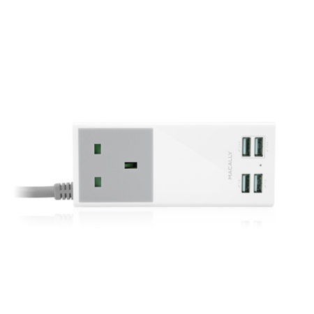 Macally UniStrip II UK 4-Port USB Wall Charger