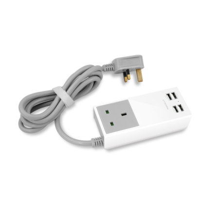 Macally UniStrip II UK 4-Port USB Wall Charger