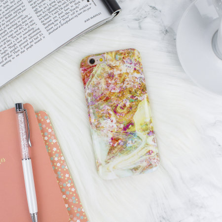 lovecases marble iphone 6s / 6 case - opal gem yellow