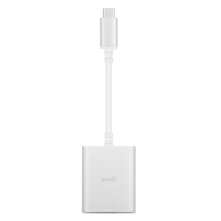Moshi USB-C 3.5mm Headphone Adapter & Adaptive Charging - Silver
