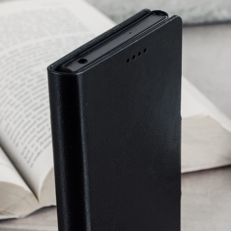 Olixar Leather-Style Motorola Moto X4 Wallet Stand Case - Black