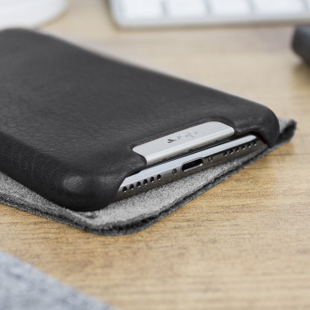 Coque iPhone X Vaja Grip en cuir supérieur véritable – Noire