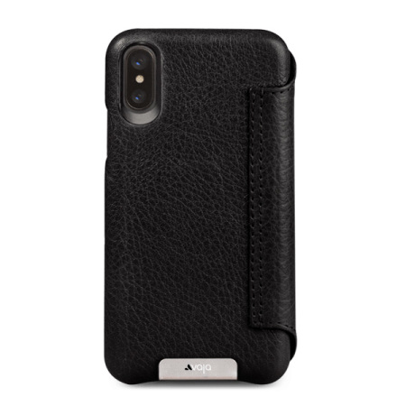 Housse iPhone X Vaja Portefeuille Agenda Cuir Premium - Noire