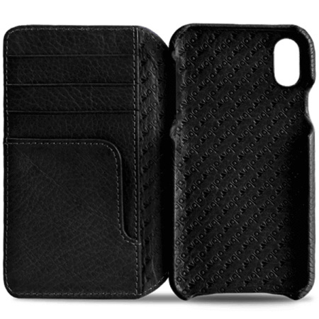 Vaja Wallet Agenda iPhone X Premium Leather Case - Black