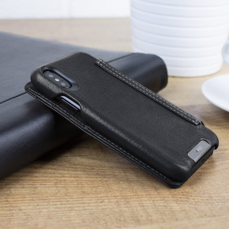 Vaja Wallet Agenda iPhone X Premium Leather Case - Black