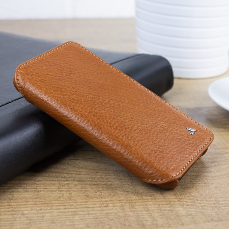 Funda iPhone X Vaja Wallet Agenda de Piel - Marrón