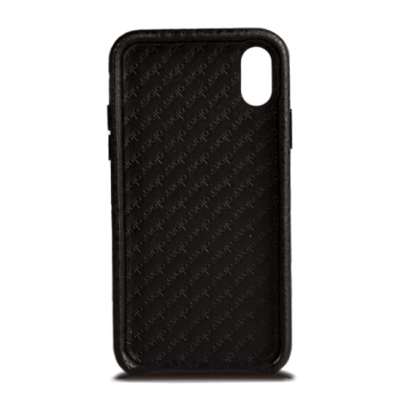 Coque iPhone X Vaja Grip Slim Slim en cuir supérieur véritable – Noire