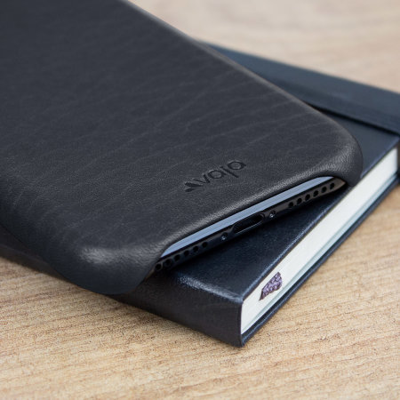 vaja grip slim iphone x premium leather case - black