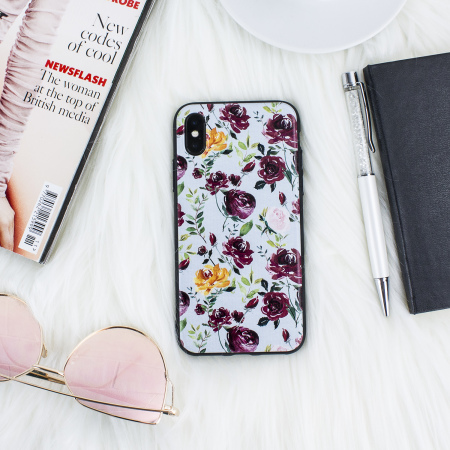 LoveCases iPhone X Gel Case - Blue Floral Art