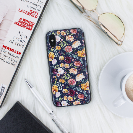 LoveCases Floral Art iPhone X Case - Black