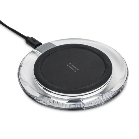 Aiino Universal Android Qi Wireless Charging Pad - Black / Clear
