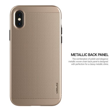 Obliq Slim Meta iPhone X Case - Champagne Gold