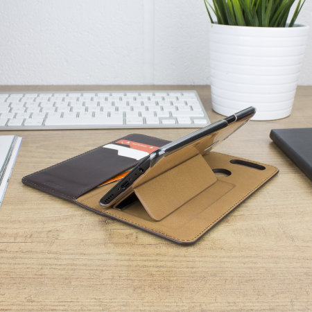 Olixar Genuine Leather OnePlus 5T Executive Wallet Case - Brown