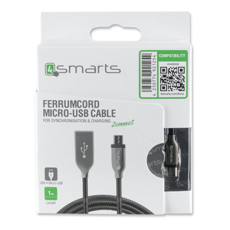 4smarts FERRUMCord 1m Micro USB Charge and Sync Cable - Black