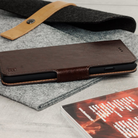 Olixar Leather-Style Oneplus 5T Wallet Stand Case - Brown