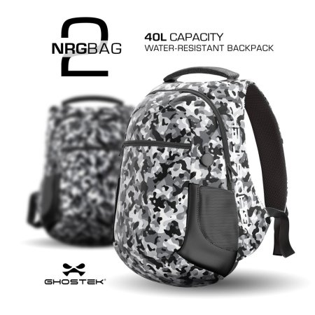 Ghostek NRG Series 2 15" Laptop Charging Backpack -  Grey Camo