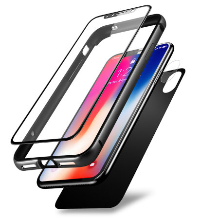 Olixar Helix 360 iPhone X Bumper Case & Screen Protectors -  Grey