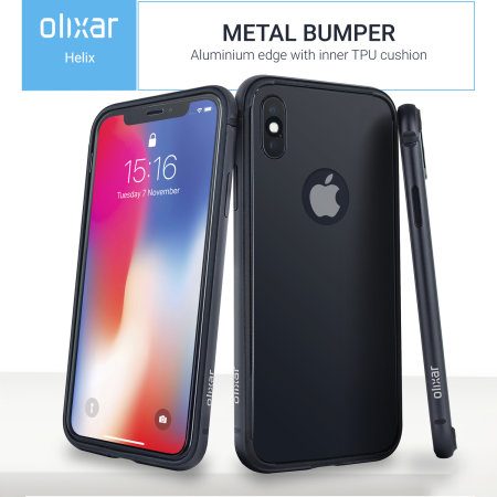 iphone x case - olixar helix sleek 360 protection - space grey