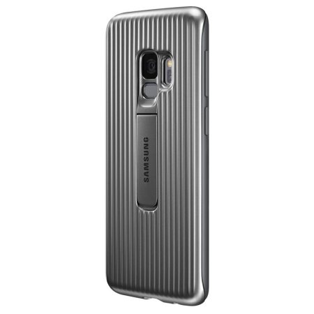 Offizielle Samsung Galaxy S9 schützende stehende Cover Hülle - Silber