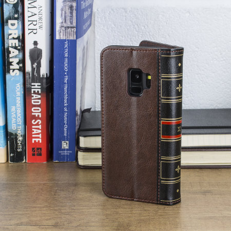 Olixar XTome Leather-Style Samsung Galaxy S9 Book Case - Brown
