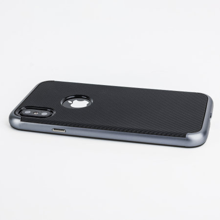 Olixar XDuo iPhone X Tough Case & Vent Mount Combo - Metallic Grey