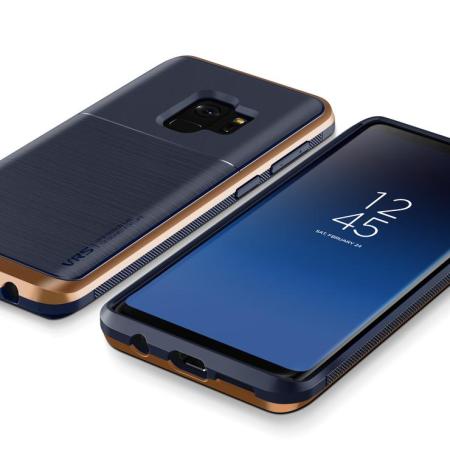 VRS Design High Pro Shield Samsung Galaxy S9 Case - Indigo bloost goud