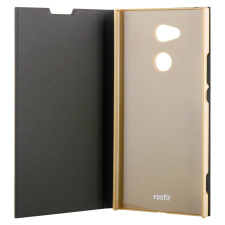 Funda Sony Xperia XA2 Ultra Slim Standing Book de Roxfit - Oro / Negra
