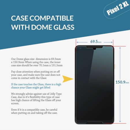 Protection d'écran Google Pixel 2 XL Whitestone Dome Glass Full Cover