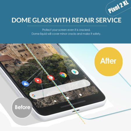 Whitestone Dome Glass Google Pixel 2 XL Full Cover Skjermbeskytter