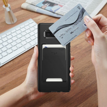 Rearth Ringke Slim Card Holder Samsung Galaxy Note 8 Case - Black