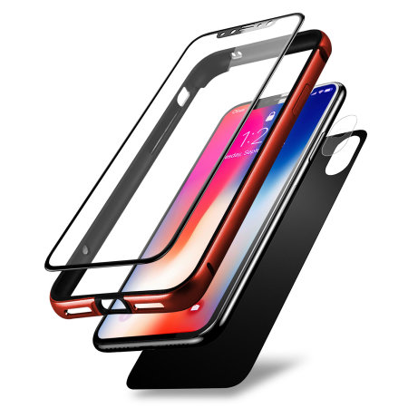 Protection complète iPhone X Olixar Helix – Rouge cuivré