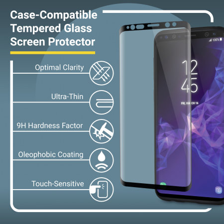 Samsung S9 Plus Case and Glass Screen Protector - Olixar Sentinel