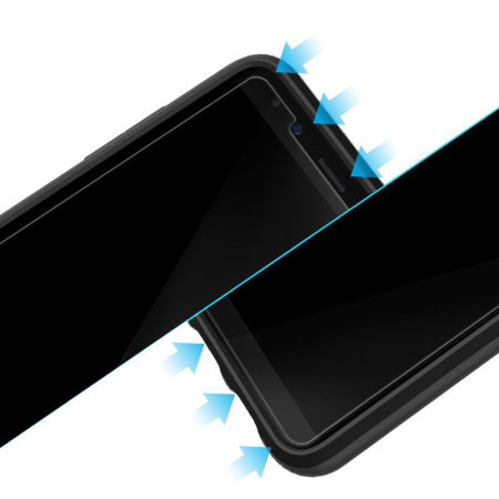 Protection d'écran Galaxy A8 2018 Spigen en verre trempé – Pack de 2