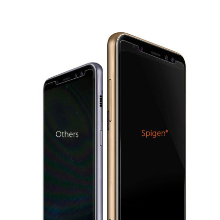 Protection d'écran Galaxy A8 2018 Spigen en verre trempé – Pack de 2