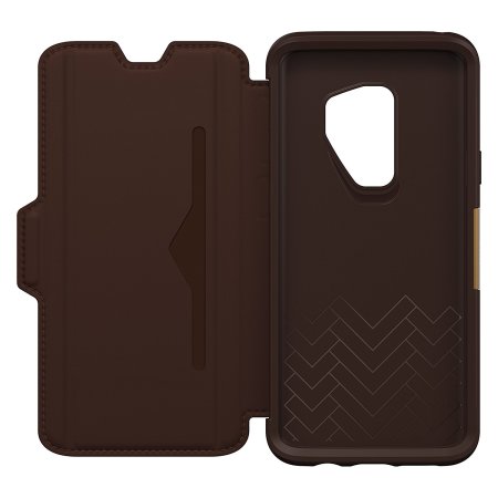 OtterBox Strada Samsung Galaxy S9 Plus Folio Wallet Case - Brown
