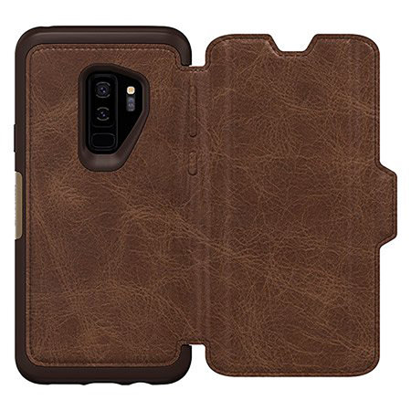 OtterBox Strada Samsung Galaxy S9 Plus Folio Wallet Case - Brown