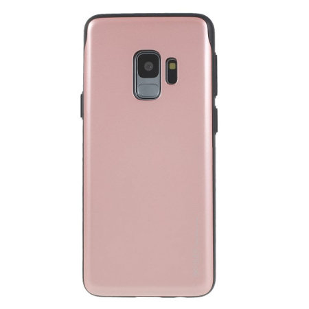 Mercury Sky Slide Samsung Galaxy S9 Card Case - Rose Gold / Black