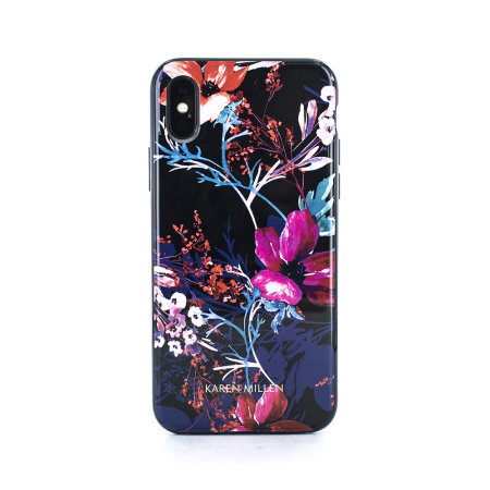 karen millen iphone x floral tpu shell case - black