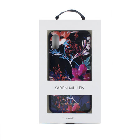 karen millen iphone x floral tpu shell case - black