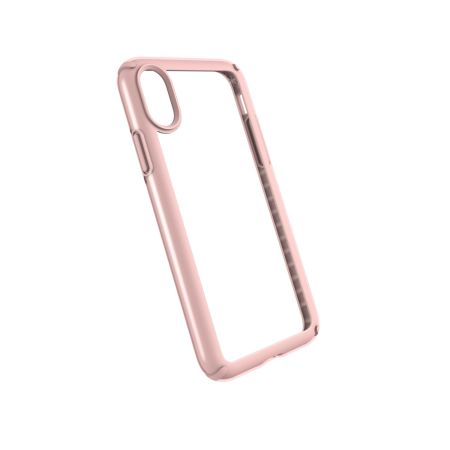 speck presidio show iphone x protective case - clear / rose gold