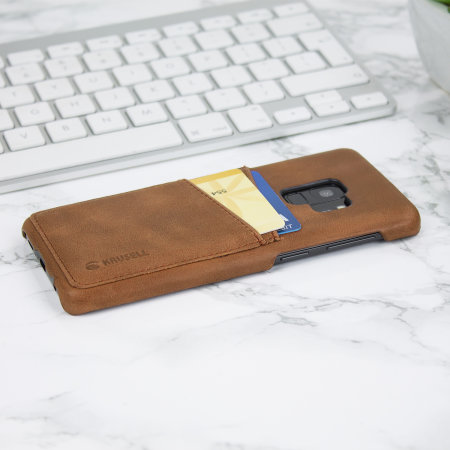 Krusell Sunne 2 Card Samsung Galaxy S9 Leather Case - Cognac