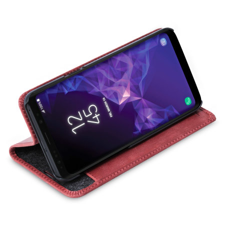 Krusell Sunne 2 Card Samsung Galaxy S9 Folio Wallet Case - Red