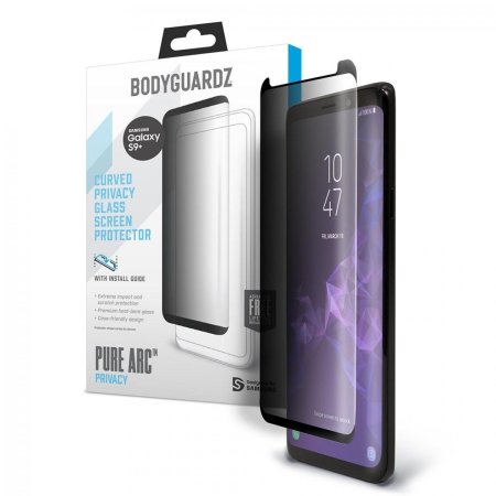 BodyGuardz Samsung S9 Plus  Pure Arc Privacy Glass Screen Protector