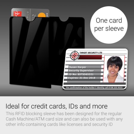 RFID Blocking Stick-On Credit Card Data Theft Protection Sleeve