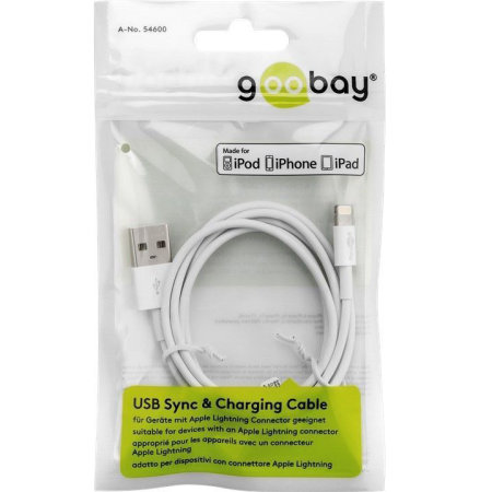 Goobay MFi Lightning Cable For Apple iPhone/iPad - White 3m