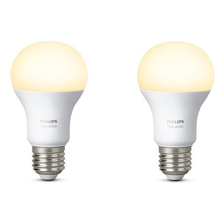 Official Philips Hue Wireless Lighting White LED Bulb E27 - Twin Pack