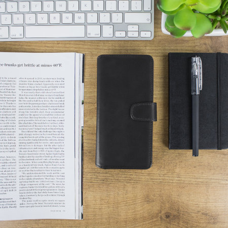 Olixar Samsung Galaxy S9 Plus Genuine Leather Wallet Case - Black