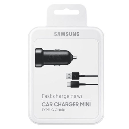 Official Galaxy S9 Plus USB-C Mini Car Adaptive Fast Charger - Black